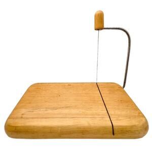 VTG Danish Modern Macy's Cellar Teakwood Wire Cheese Cutter Slicer Board Handle